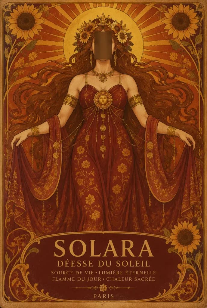 Art Nouveau Sun Goddess Poster