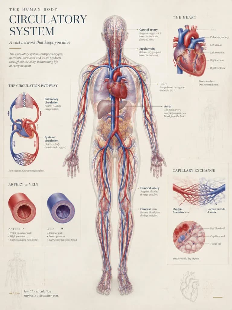 Medical Atlas Circulatory Anatomy Poster