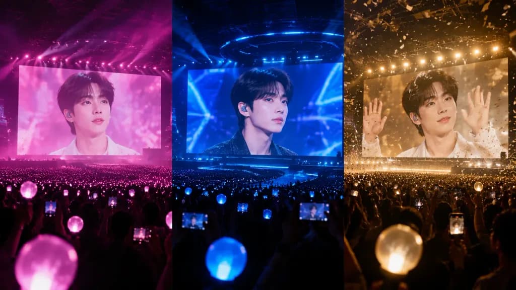 K-Pop Idol Stadium Concert Collage