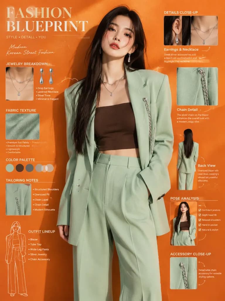 Editorial Fashion Blueprint Design Sheet