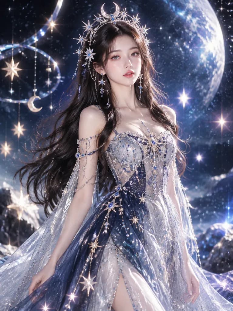 천체 판타지 하이패션 드레스 초상화