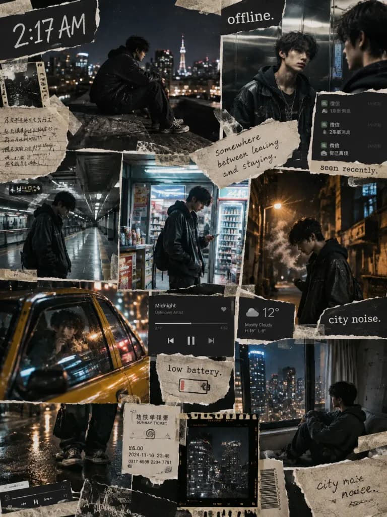 Collage Editoriale di Moda e Malinconia Urbana