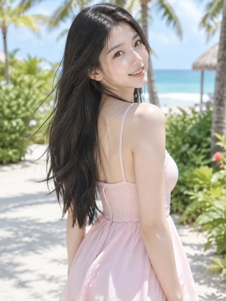 Sunlit Tropical Beach Resort Portrait