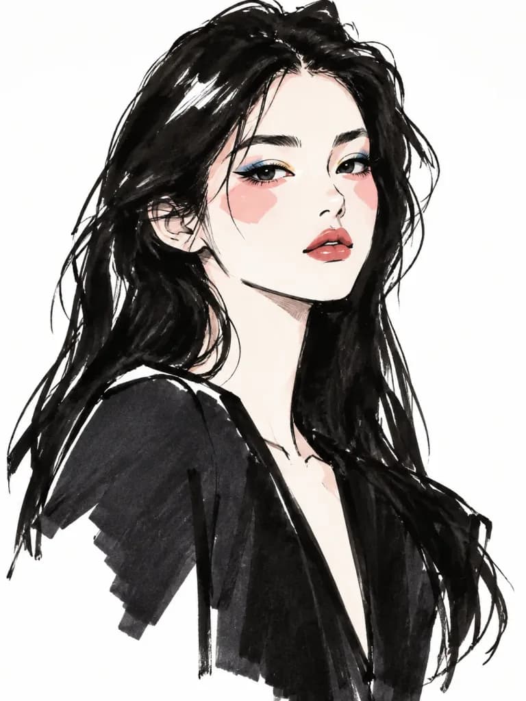 Fashion Editorial Sketch Portrait