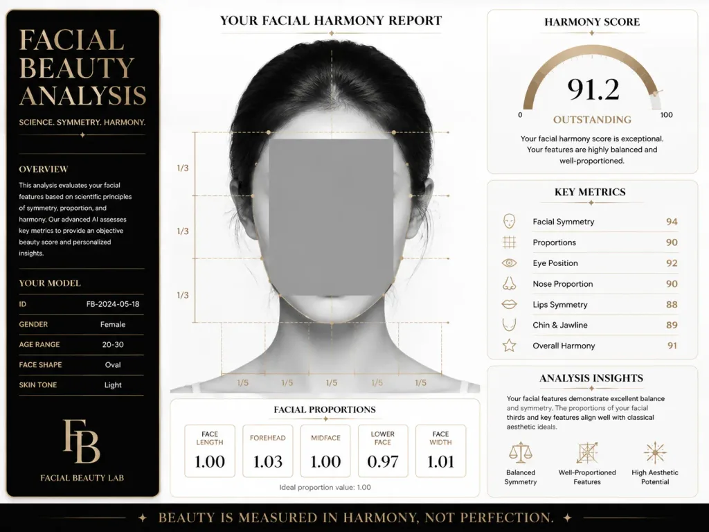 Luxury Editorial Facial Symmetry Report