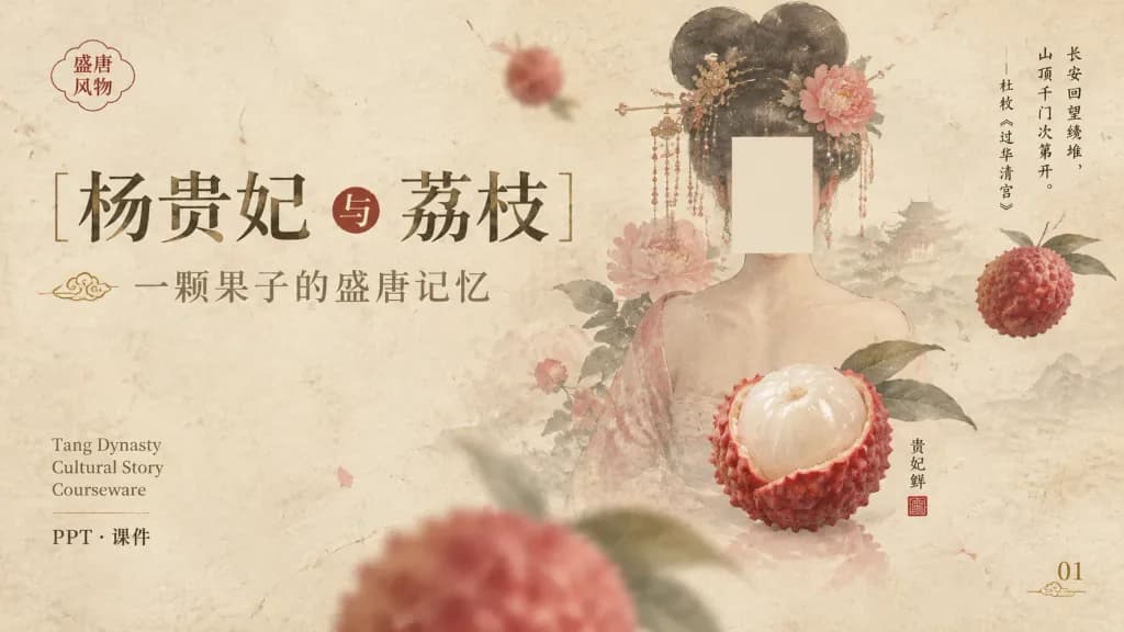 당나라 양귀비와 여지 프레젠테이션 표지