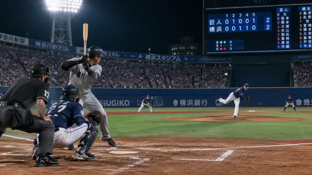 夜のスタジアム 運命の投球シーン