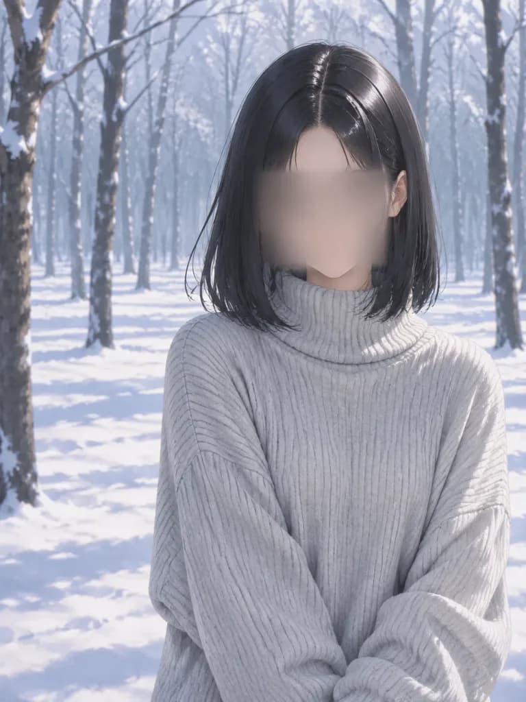 겨울 숲 아니메 모자이크 초상화