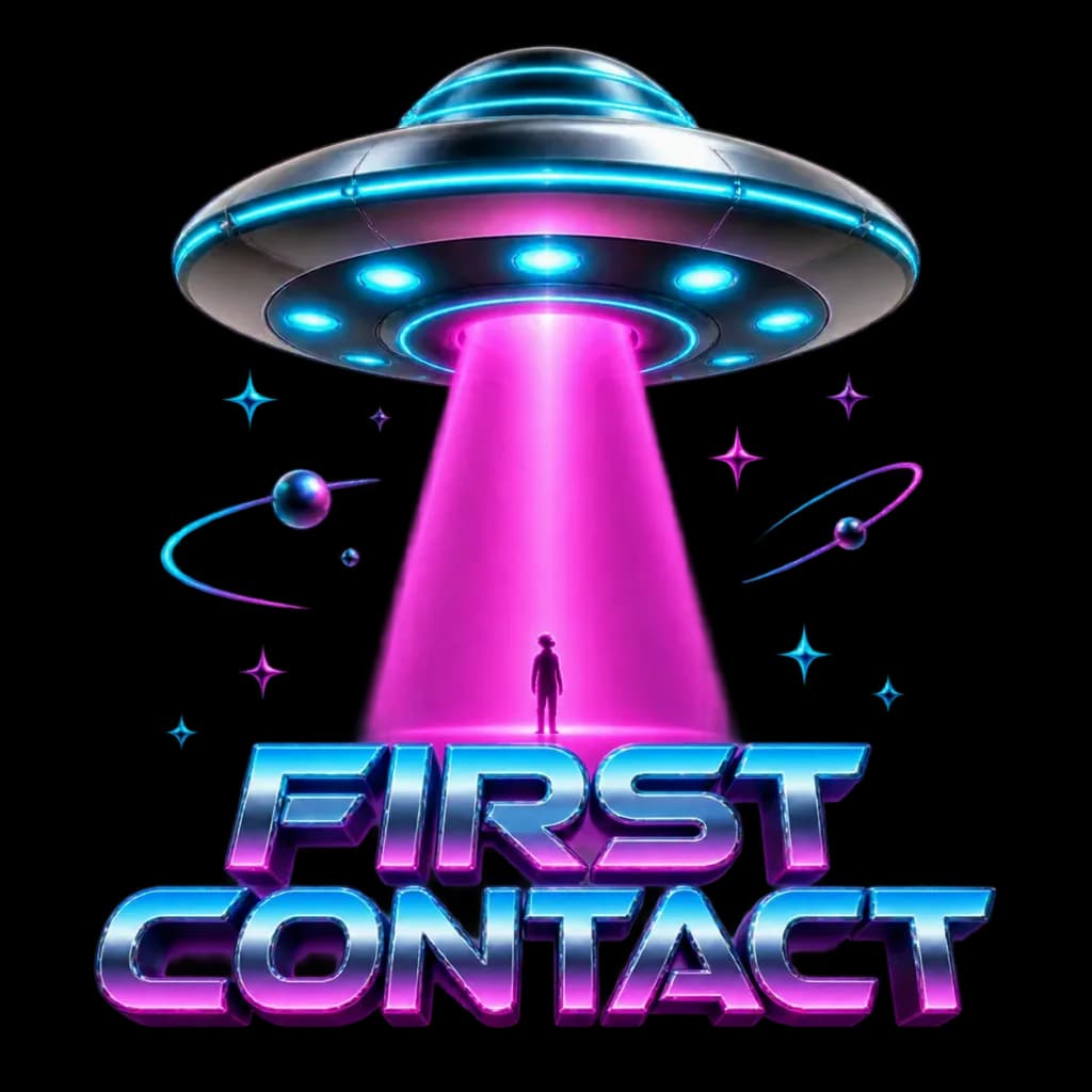 First Contact Sci-Fi T-Shirt Graphic