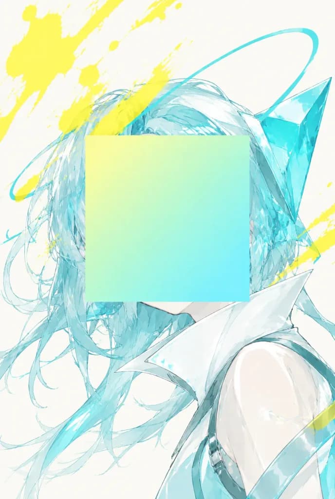 Abstract Teal Anime Poster Art