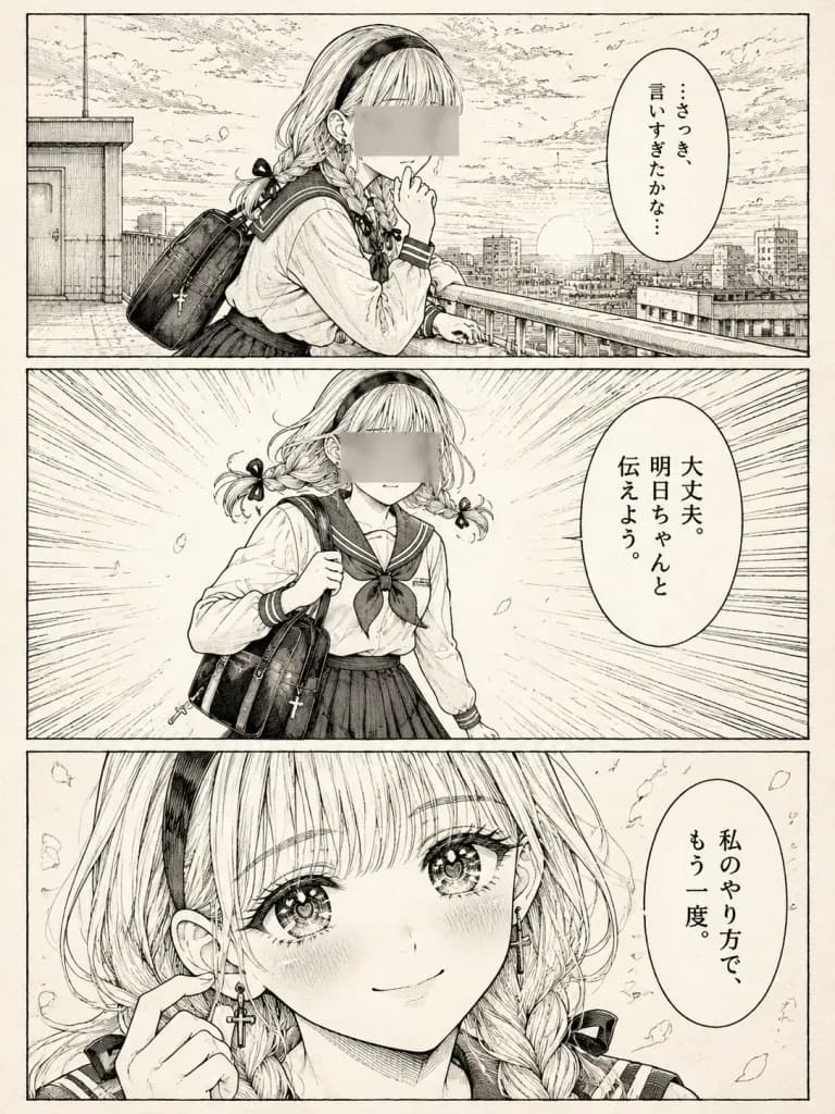 Three-Panel Shoujo Manga Page