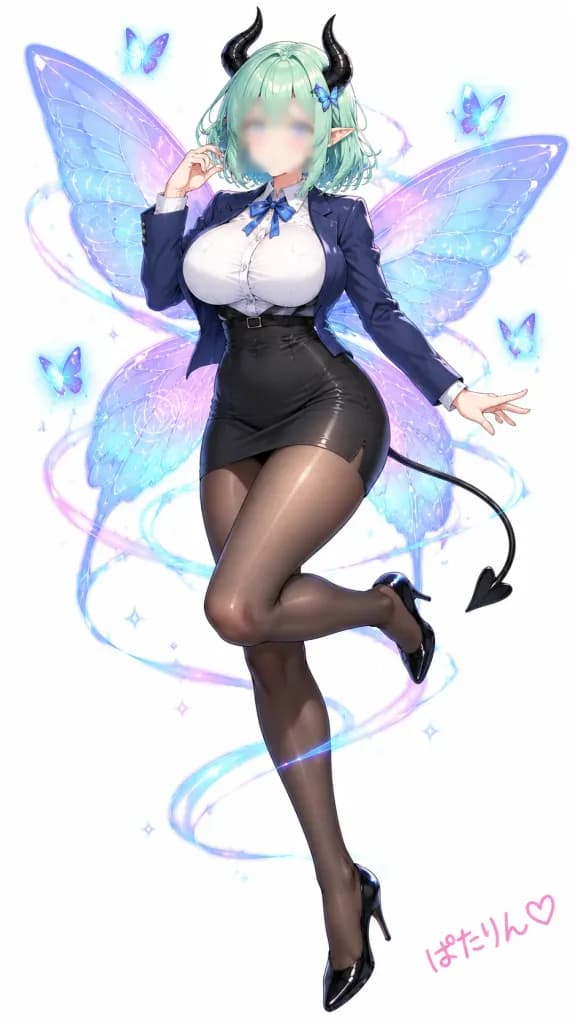 요정 악마 오피스 레이디 핀업