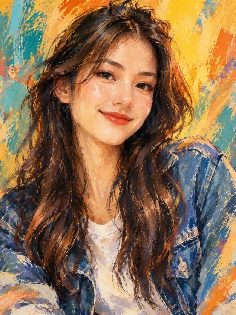 생동감 넘치는 드라이 브러시 예술 초상화