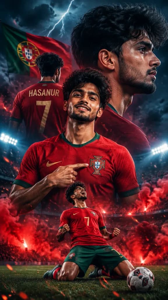 Cinematic Multi-Pose Football Player Poster