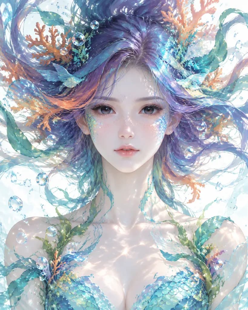 水精のファンタジーバストアップポートレート