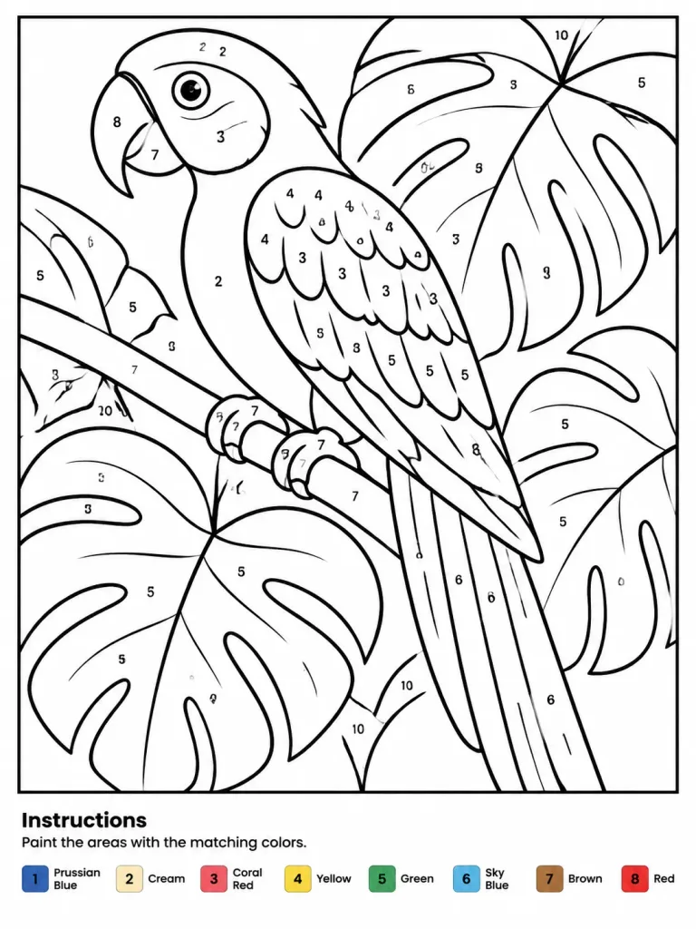 Printable Paint-by-Numbers Activity Worksheet