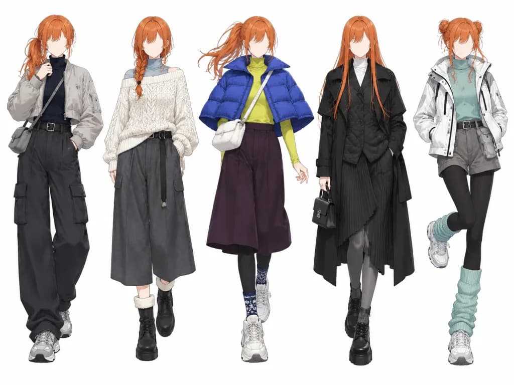 Anime Winter Streetwear Character Fashion Lineup