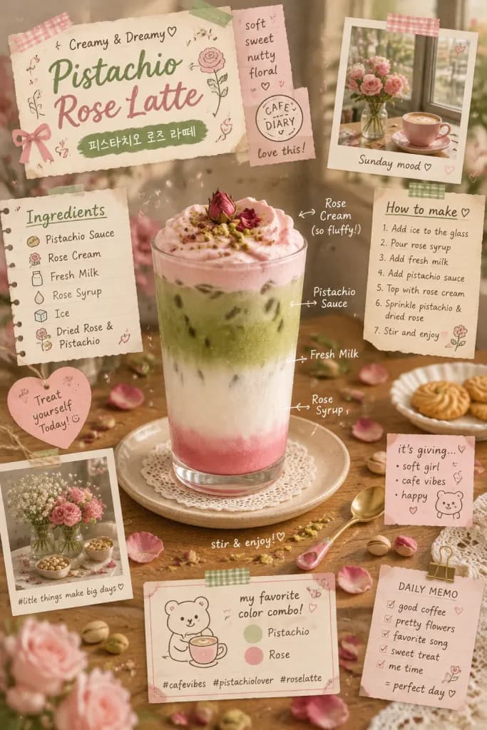 Korean Cafe Scrapbook Drink Poster
