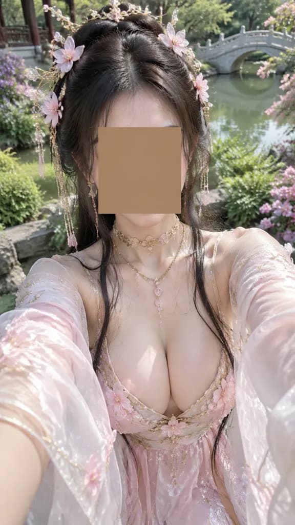 古典園林仙俠漢服匿名自拍