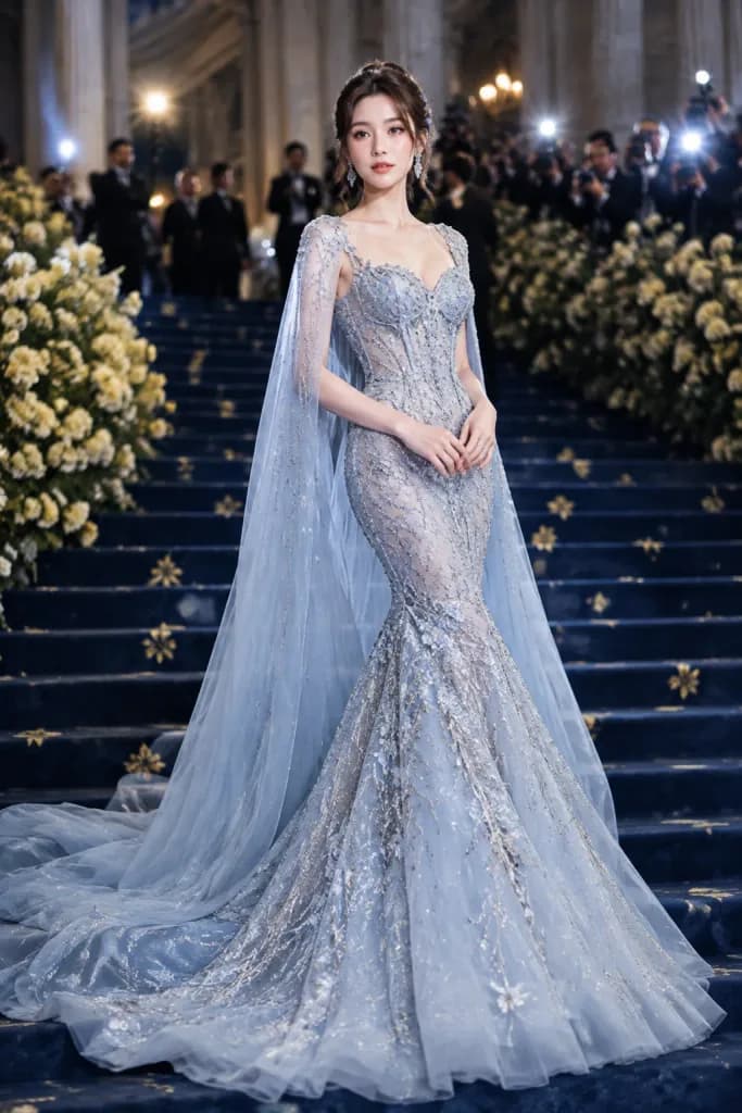 Ice Blue Couture Red Carpet Stairs