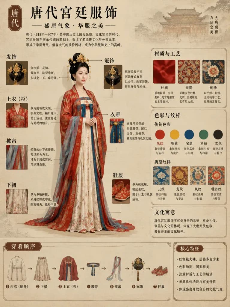 中国博物館風 歴史衣装の解体インフォグラフィック