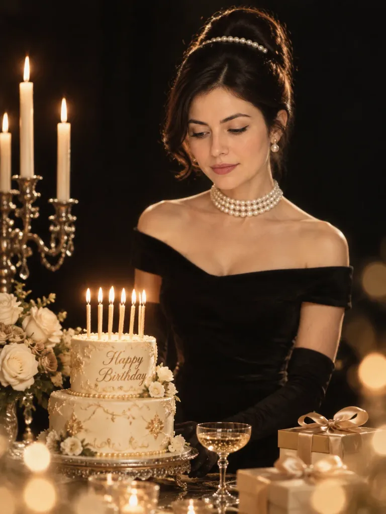 Hepburn Style Heiress Birthday Portrait