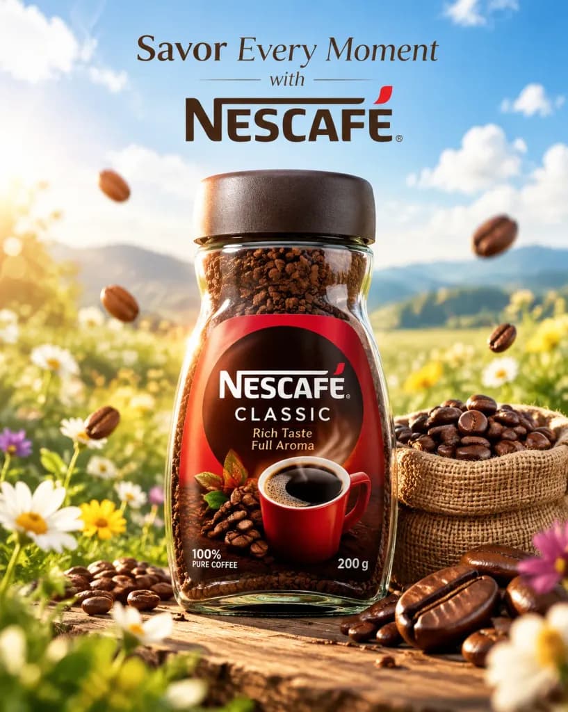 屋外コーヒーボトルの商業広告