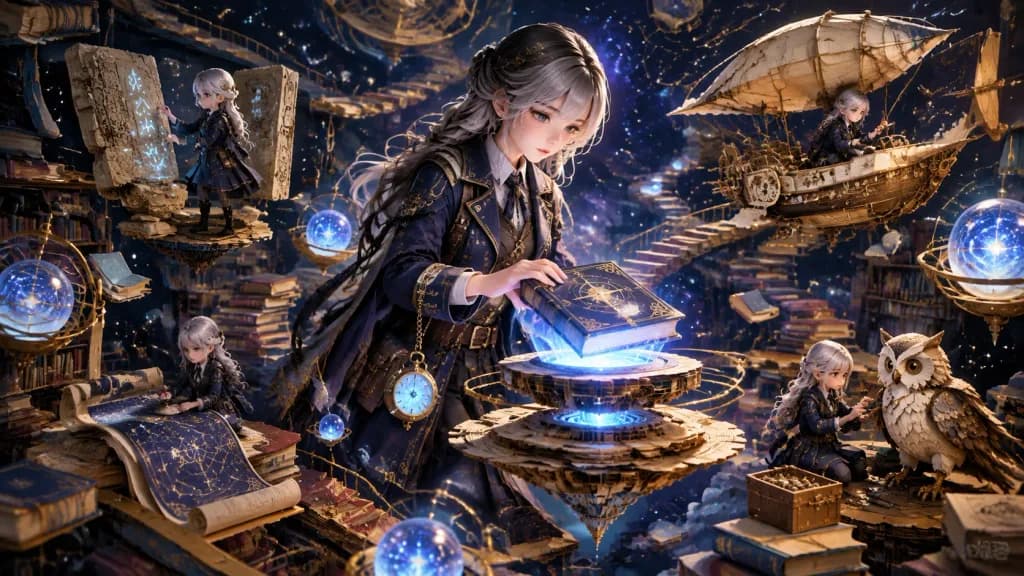Layered Papercraft Cosmic Library Diorama