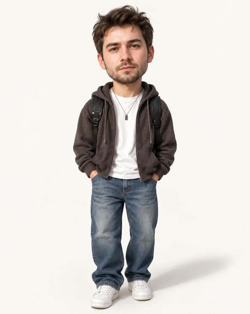 Photorealistic CGI Big-Head Caricature Portrait