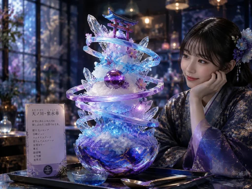 Fantasy Japanese Kakigori Dessert Concept