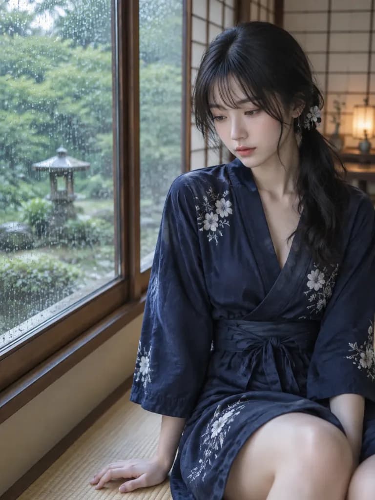 雨天日式旅館人像