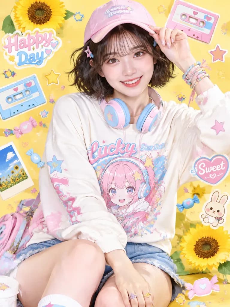 原宿カワイイ系スタジオファッションポートレート