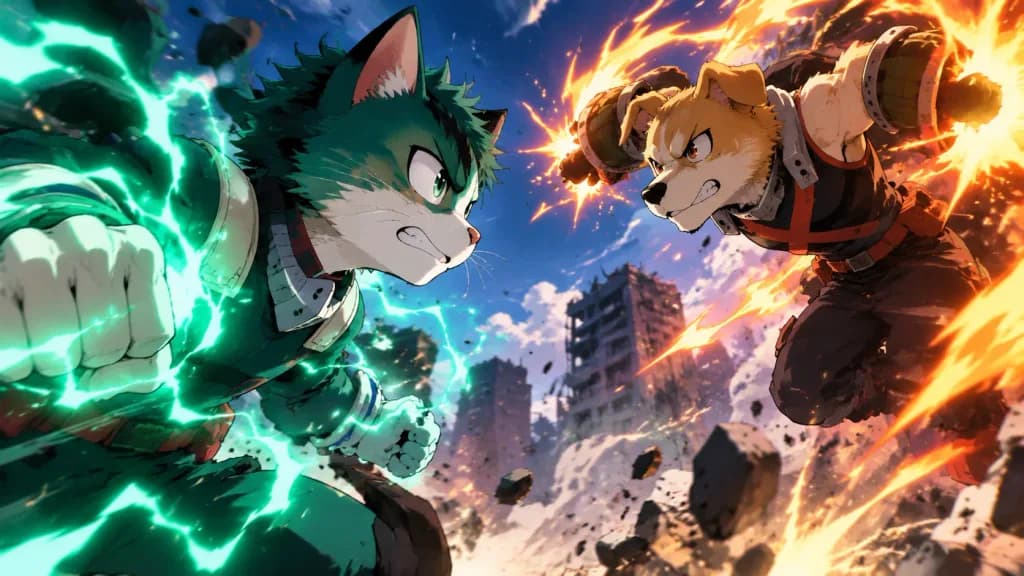 Anime Battle Reimagined with Animals