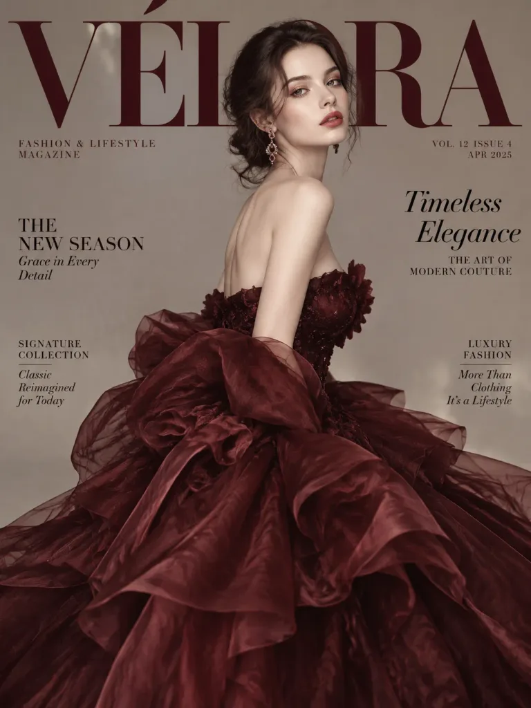 Editorial Magazine Cover with Gown
