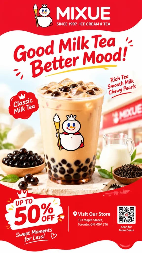 Milk Tea Brand Promotional Flyer