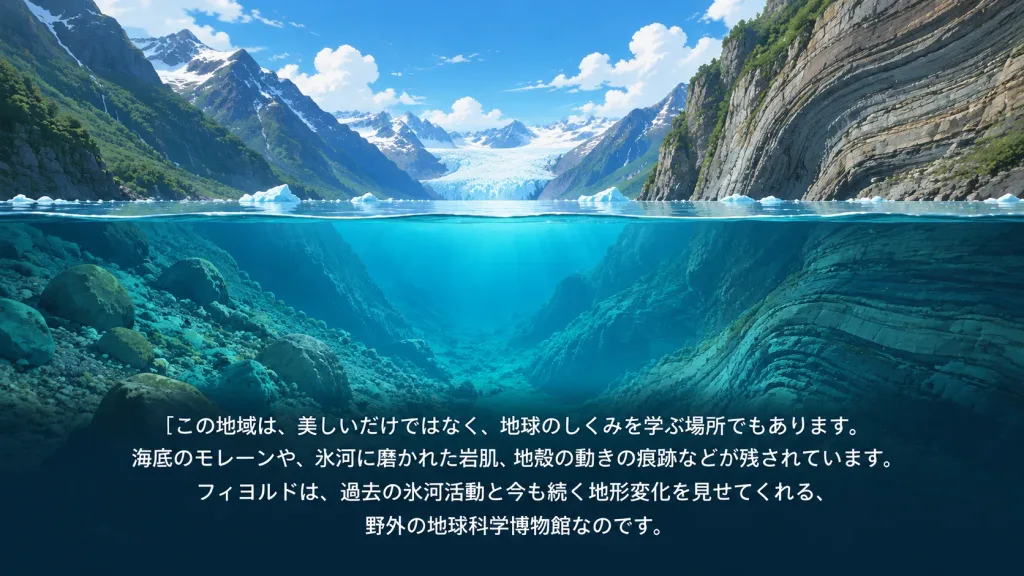 Anime Glacial Fjord Geology Cross Section
