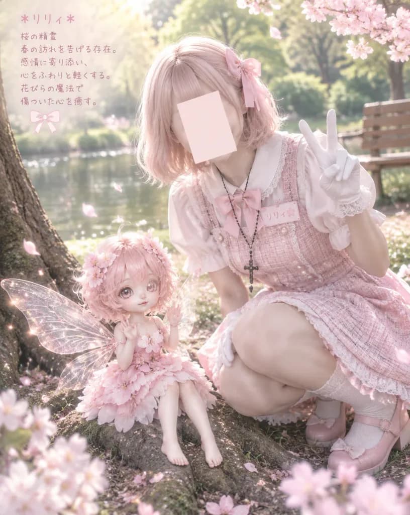 Chica Lolita con Familiar Hada de Cerezo