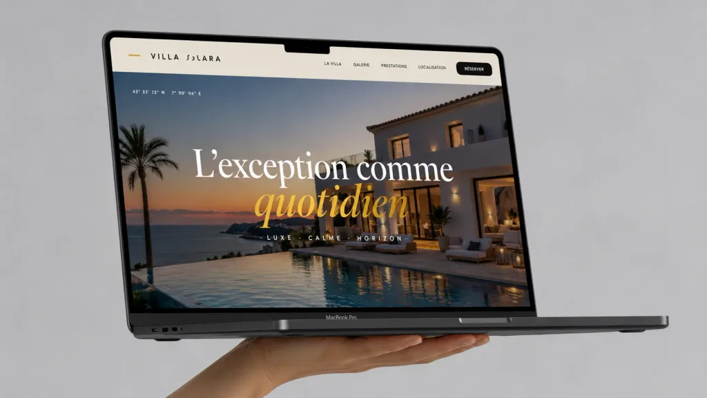 Luxury Villa Website Laptop Mockup