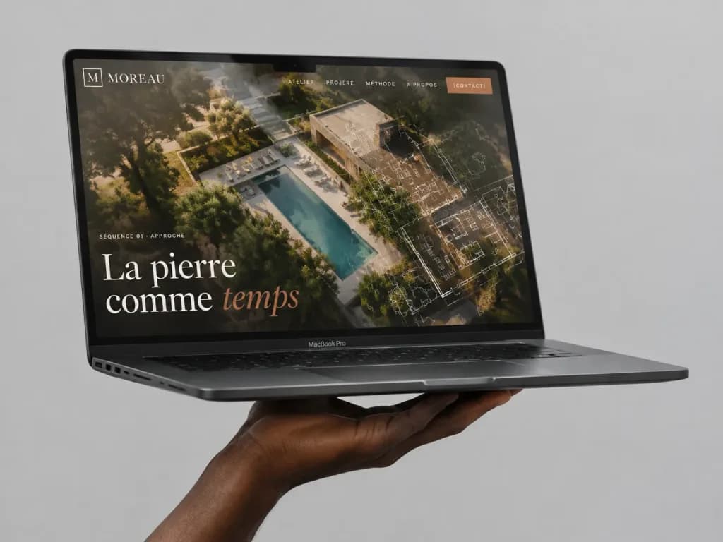 浮遊するMacBook建築サイトモックアップ
