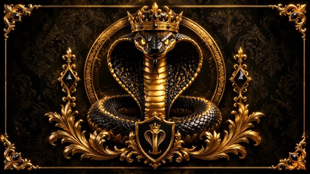 Baroque Gold and Black Cobra Crest
