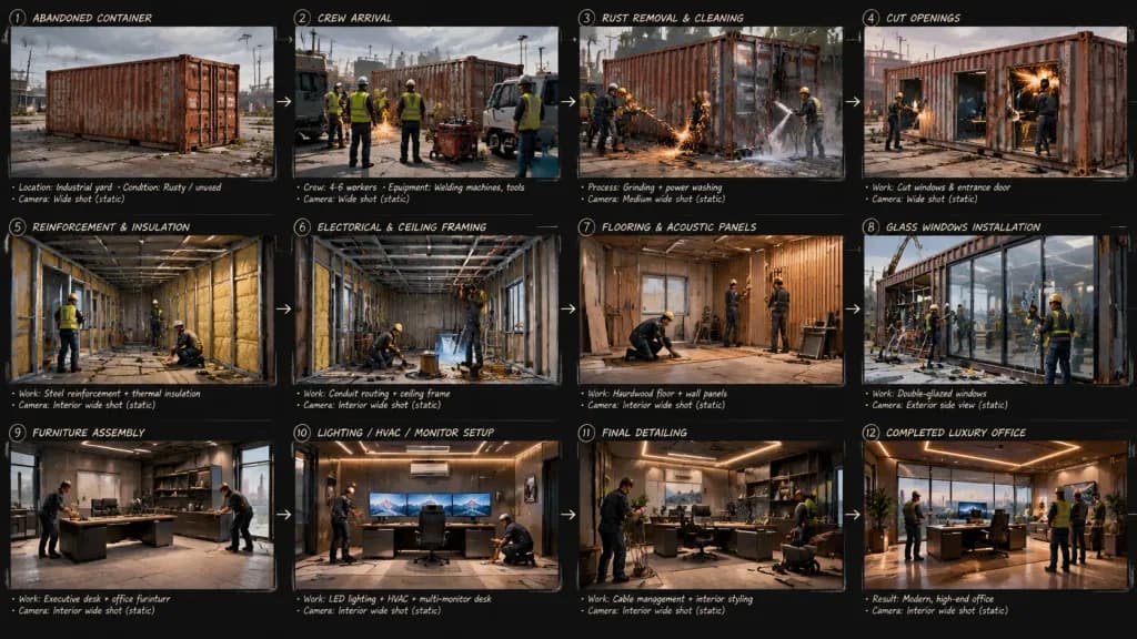 Architectural Transformation Film Storyboard Sheet