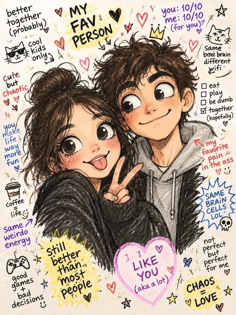 Teenage Sketchbook Diary Caricature