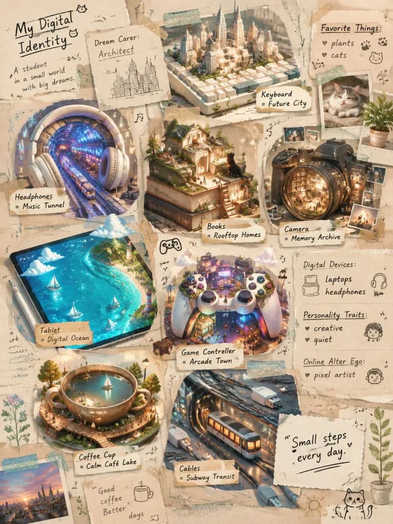 Collage in miniatura di identità digitale