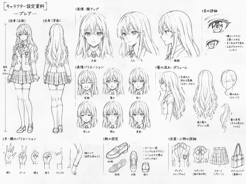 Anime Character Production Model Sheet