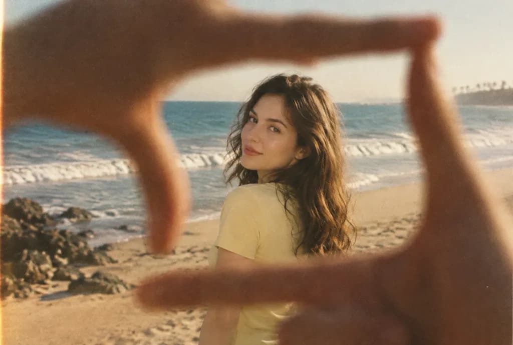 First-Person Beach Hand Frame Portrait