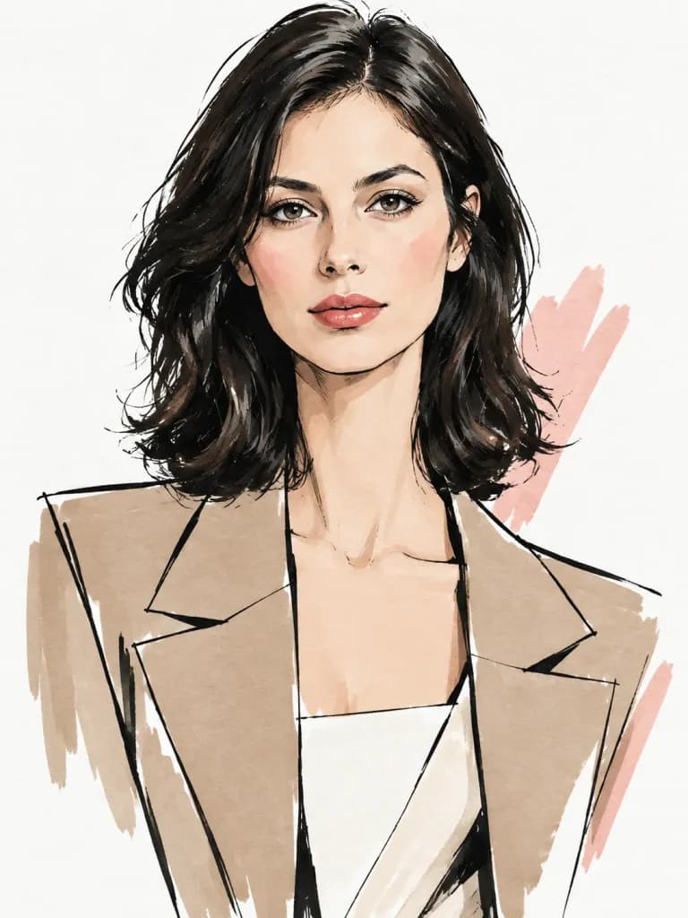 Minimalist Vogue Fashion Sketch