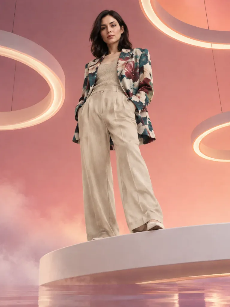 Low-Angle Editorial Studio Fashion Portrait