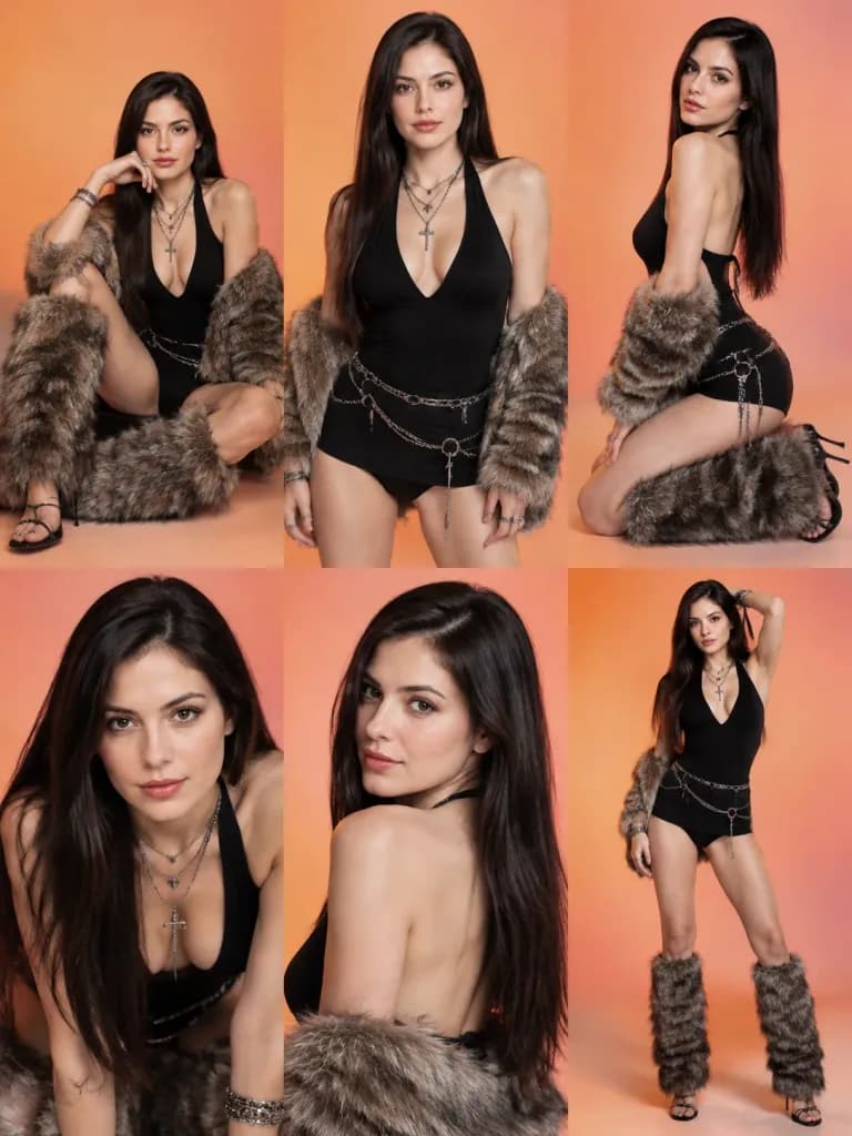 Série de Retratos de Moda em Estúdio com Semelhança