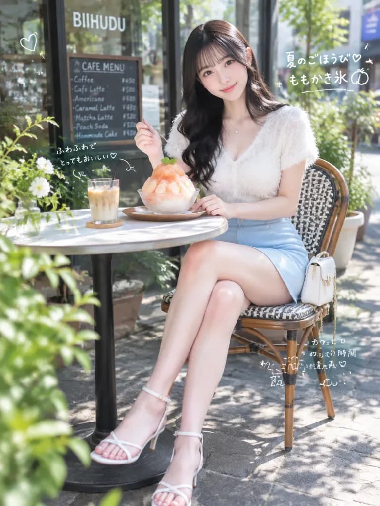 Japanese Summer Cafe Lifestyle Portrait