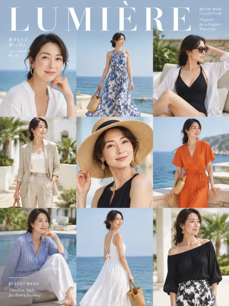 패션 매거진 9분할 에디토리얼